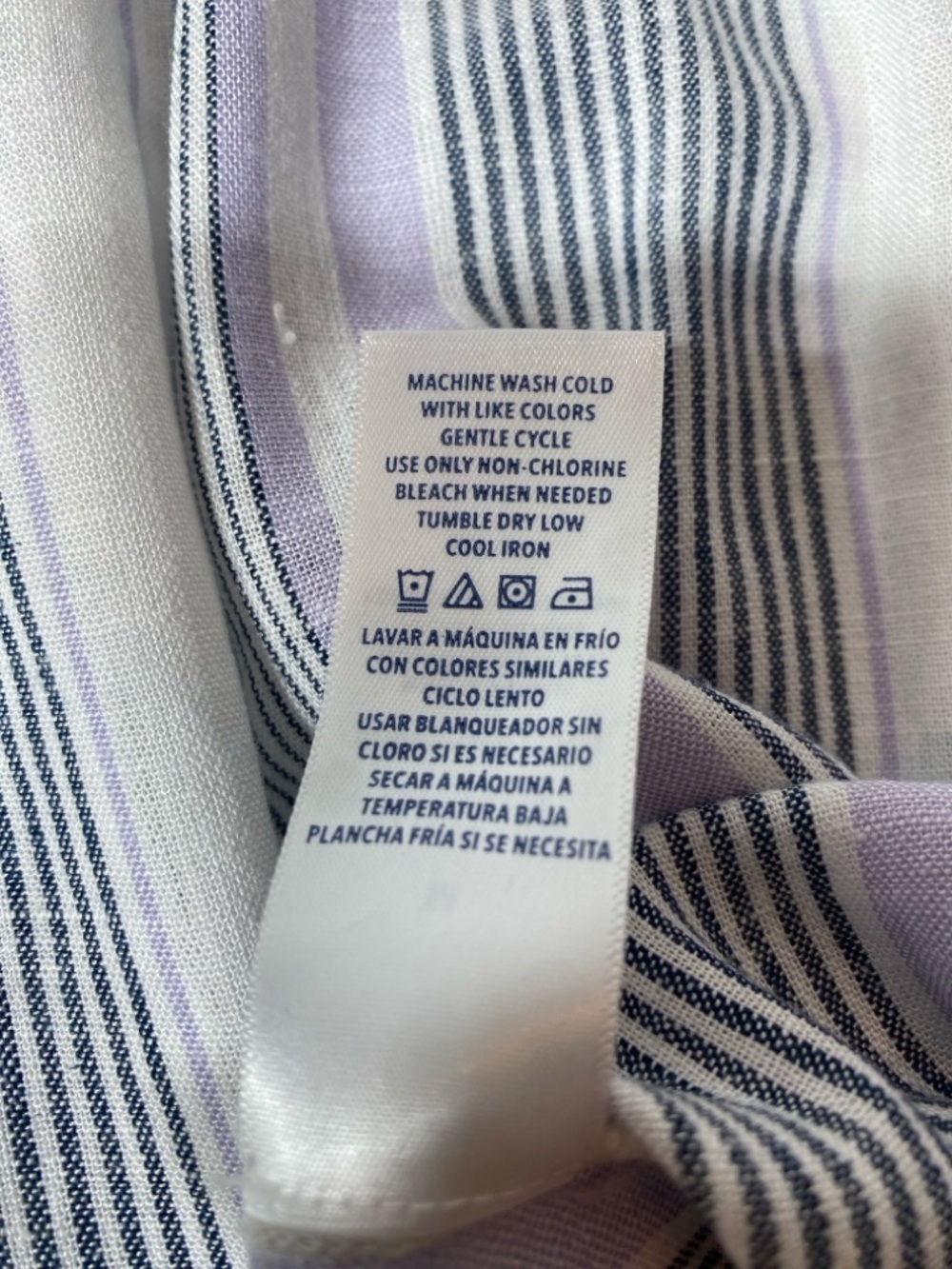 Splendid Purple and White Striped Linen Blend V-Neck Blouse Women’s Size Medium - Picture 8 of 8